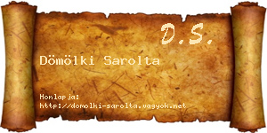 Dömölki Sarolta névjegykártya